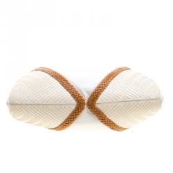 مملوكة مسبقًا Loewe White and Brown Leather Hobo