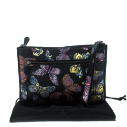 Loewe Multicolor Butterfly Print Leather Wrislet Clutch
