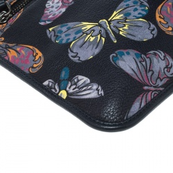 Loewe Multicolor Butterfly Print Leather Wrislet Clutch
