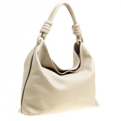 Loewe Beige Leather Flamenco Knot Hobo