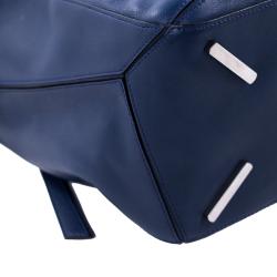 Loewe Navy Blue Leather Large Puzzle Bag