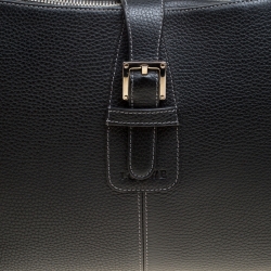 Pre Owned Loewe Black Leather Senda 3 Weekender Bag