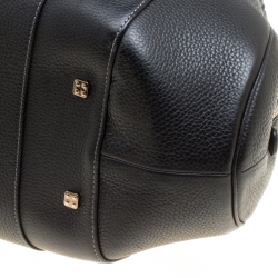 Pre Owned Loewe Black Leather Senda 3 Weekender Bag