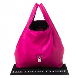 Pre Owned حقيبة شوبر لوي فيتون كال جلد وردي فاقع