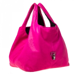 Pre Owned حقيبة شوبر لوي فيتون كال جلد وردي فاقع