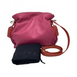 Pre Owned Loewe Two Tone Leather Flamenco Knot Bag