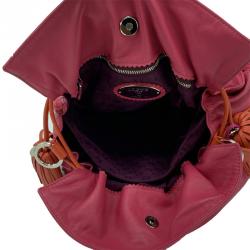 Pre Owned Loewe Two Tone Leather Flamenco Knot Bag