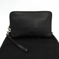 Loewe Black Leather Clutch Bag