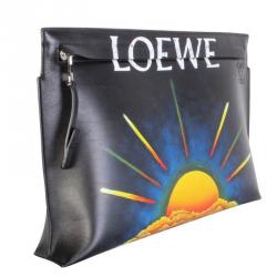 Loewe Black Leather Sol Negro Pouch Bag