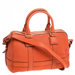 Pre Owned  Loewe Orange Leather Amazona Satchel