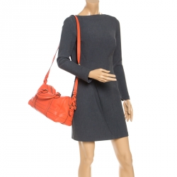 Pre Owned  Loewe Orange Leather Amazona Satchel