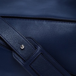 Loewe Navy Blue Leather Large Puzzle Bag