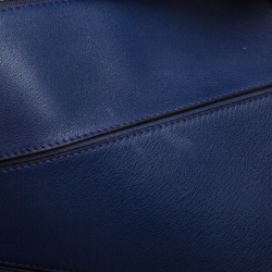 Loewe Navy Blue Leather Large Puzzle Bag