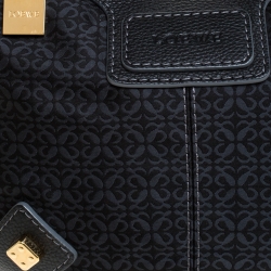Loewe Black Monogram Fabric and Leather Hobo