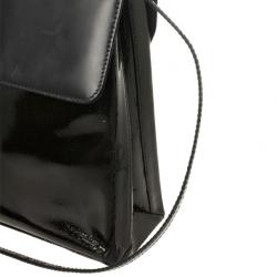 Pre Owned Loewe Satinless Steel Black Leather Top Handle Briefcase