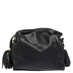 Pre Owned Loewe Black Leather Flamenco Crossbody Bag