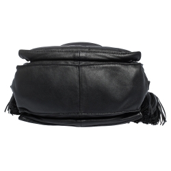 Pre Owned Loewe Black Leather Flamenco Crossbody Bag