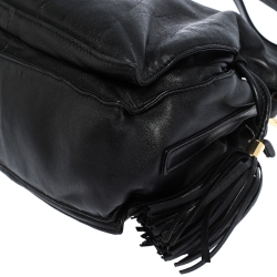 Pre Owned Loewe Black Leather Flamenco Crossbody Bag