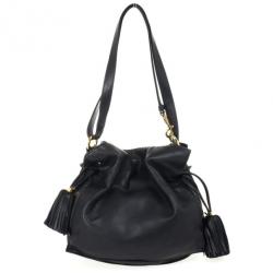 Pre Owned Loewe Polished Black Calfskin Flamenco 30 Shoulder Bag
