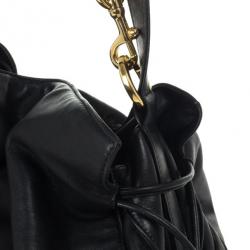 Pre Owned Loewe Polished Black Calfskin Flamenco 30 Shoulder Bag