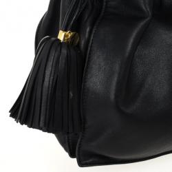Pre Owned Loewe Polished Black Calfskin Flamenco 30 Shoulder Bag