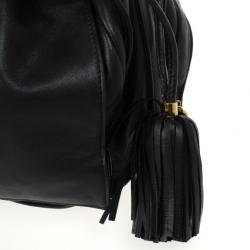 Pre Owned Loewe Polished Black Calfskin Flamenco 30 Shoulder Bag