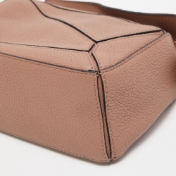 Loewe Old Rose Leather Mini Puzzle Shoulder Bag