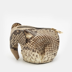 مملوكة مسبقًا Loewe Beige Python Elephant Coin Purse 
