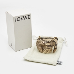 مملوكة مسبقًا Loewe Beige Python Elephant Coin Purse 