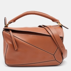 Loewe Tan Leather Medium Puzzle Shoulder Bag