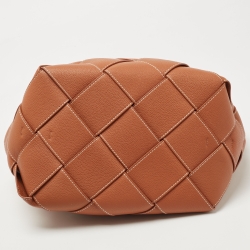 Pre Owned Loewe Brown Woven Leather Small Surplus Basket Bag