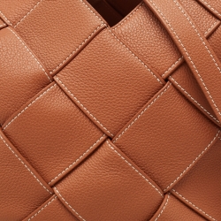 Pre Owned Loewe Brown Woven Leather Small Surplus Basket Bag