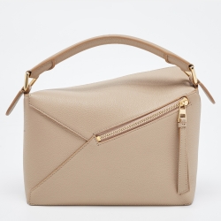 Pre Owned Loewe Beige Leather Small Puzzle Shoulder Bag