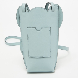 Pre Owned Loewe Aqua Leather Elephant Pocket Phone Holder Bag