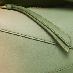 Pre Owned Loewe Pastel Green Leather Mini Degrade Puzzle Shoulder Bag
