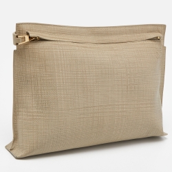 Loewe Beige Leather T Slim Pouch