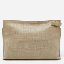 Loewe Beige Leather T Slim Pouch