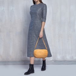 Pre Owned Loewe Tan Pleated Leather Bracelet Pouch