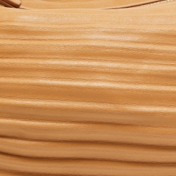 Pre Owned Loewe Tan Pleated Leather Bracelet Pouch