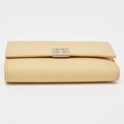 Loewe Yellow Leather Anagram Trifold Wallet