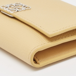 Loewe Yellow Leather Anagram Trifold Wallet