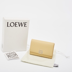 Loewe Yellow Leather Anagram Trifold Wallet