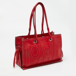 Pre Owned Loewe Red Leather Tote with Wallet