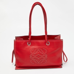 Pre Owned Loewe Red Leather Tote with Wallet