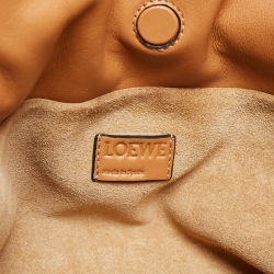 Pre Owned Loewe Brown Leather Medium Flamenco Clutch