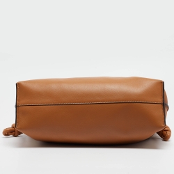 Pre Owned Loewe Brown Leather Medium Flamenco Clutch