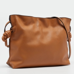 Pre Owned Loewe Brown Leather Medium Flamenco Clutch