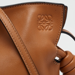 Pre Owned Loewe Brown Leather Medium Flamenco Clutch