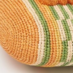 Pre Owned Loewe Multicolor Raffia Slit Rainbow Anagram Bag