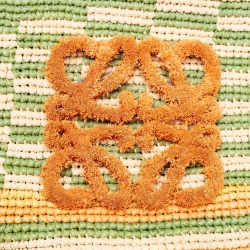 Pre Owned Loewe Multicolor Raffia Slit Rainbow Anagram Bag